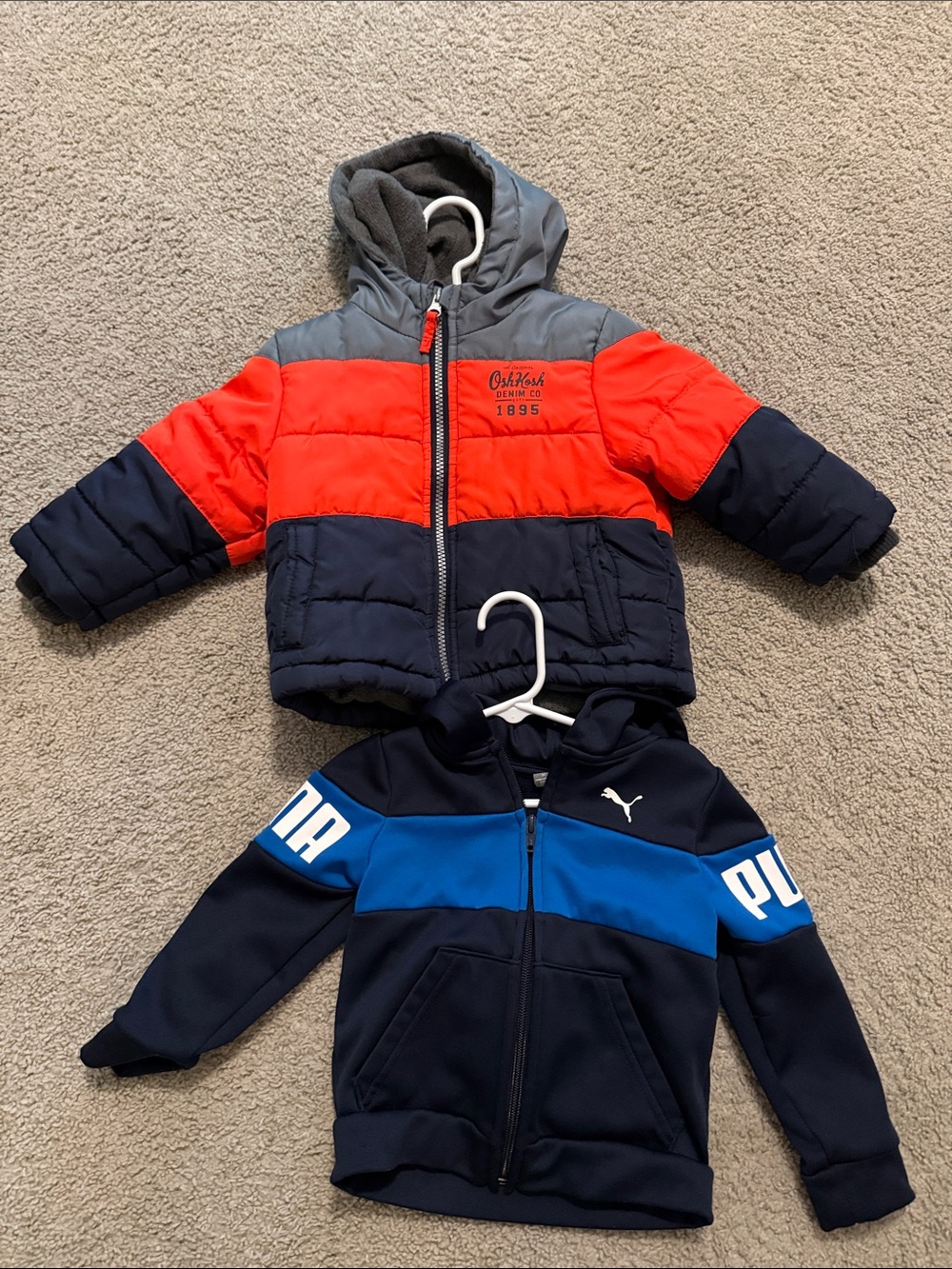 OshKosh B'gosh Red Navy Gray Puffer Jacket